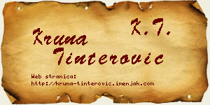 Kruna Tinterović vizit kartica